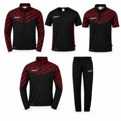 TRAINER-SET uhlsport SG Betzigau/Wildpoldsried (5-teilig/Größe S - 2XL) inkl. Teamlogo/Rückensponsor bei den Oberteilen